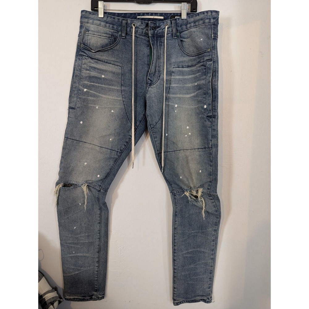 FBRK BLUE FADED Ripped Jeans, MEN Size 36/32